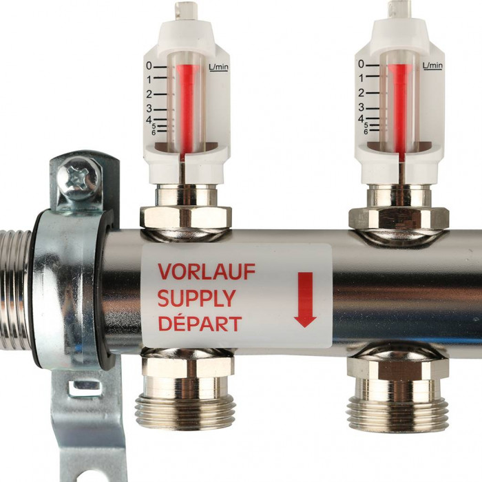 Распределительный коллектор REHAU HKV-D на 8 контуров нержавеющая сталь (12080811002)