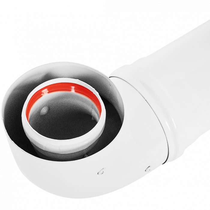 ROMMER RCA-6010-210900 Комплект дымохода СТАНДАРТ 60/100 - 900мм (Baxi (кроме ECO Nova/Classic), Ariston, Vaillant, Viessmann, Kiturami, Mizudo, Beretta, Oasis, Wolf, Haier, Tiberis, DeDietrich, Arderia ) хомут в комплекте + втулка D60 L-50