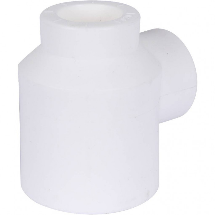 Тройник переходной Политэк 32х20х20 для полипропиленовых труб под сварку (цвет белый)