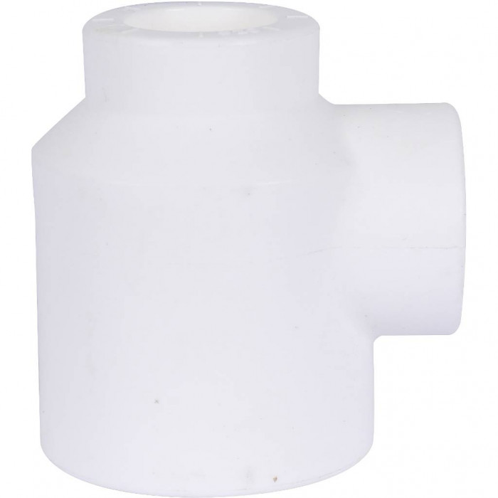 Тройник переходной Политэк 32х20х20 для полипропиленовых труб под сварку (цвет белый)