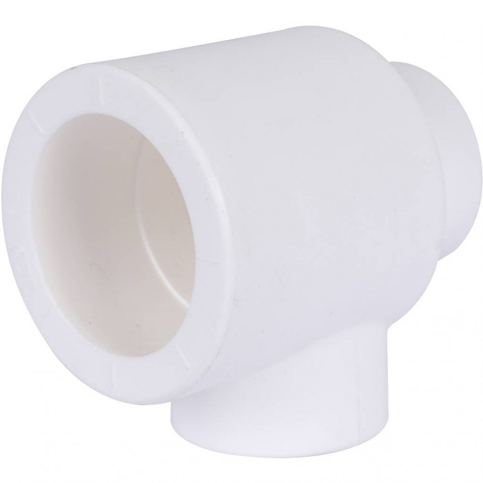 Тройник переходной Политэк 32х20х20 для полипропиленовых труб под сварку (цвет белый)