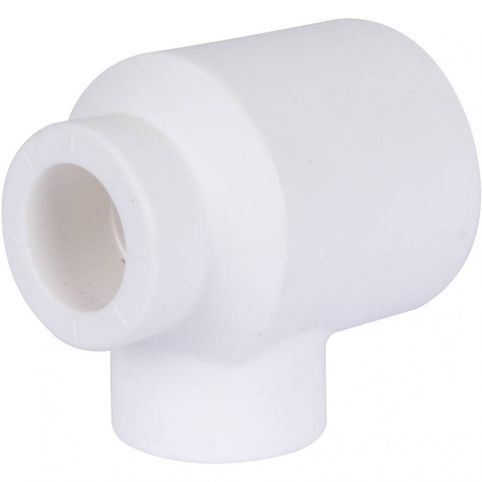Тройник переходной Политэк 32х20х20 для полипропиленовых труб под сварку (цвет белый)
