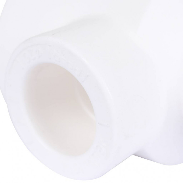 Тройник переходной Политэк 32х20х20 для полипропиленовых труб под сварку (цвет белый)