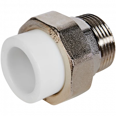 Муфта комбинированная Pro Aqua d=25-1 PP-R разъемная (американка) НР Белая