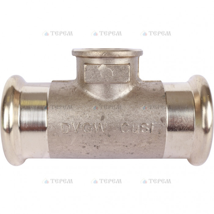 Sanha 8130G пресс-фитинг, бронза, тройник ВПр-ВР-ВПр 28x1/2x28 для медных труб прессовой