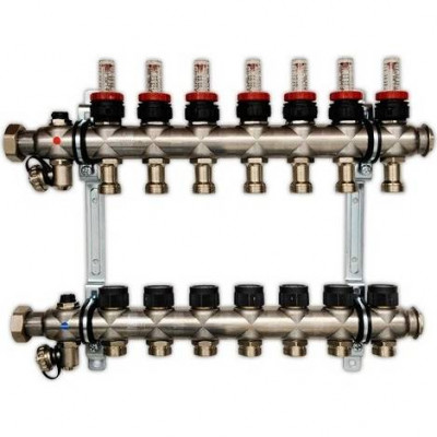 Распределительная гребенка Oventrop Multidis SF, 7 х G  3/4  с ротаметрами