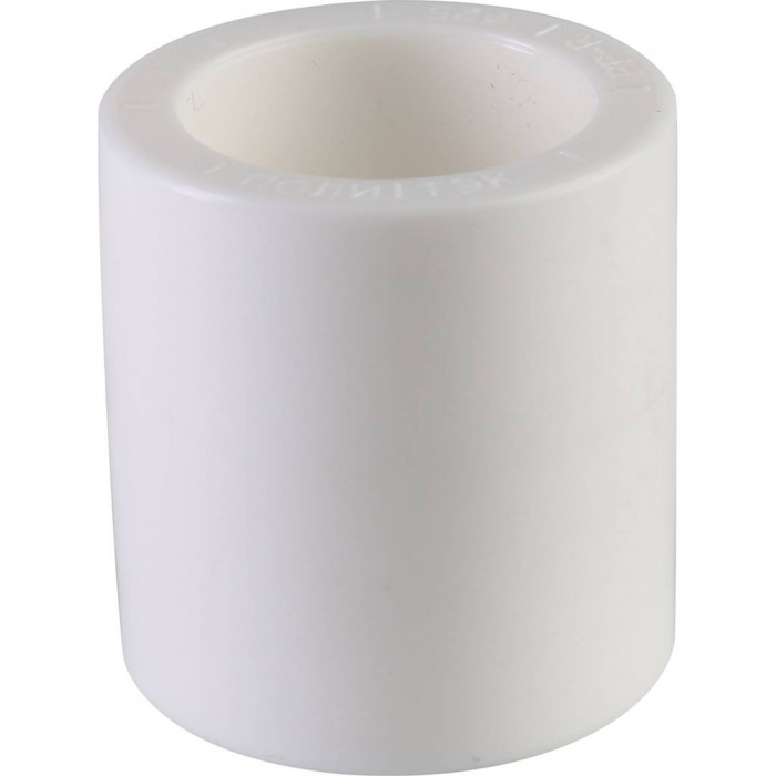 Политэк d=25 Муфта для полипропиленовых труб под сварку (цвет белый)