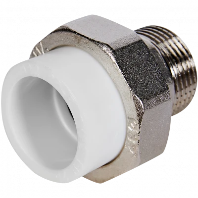 Муфта комбинированная Pro Aqua d=32-1 PP-R разъемная (американка) НР Белая