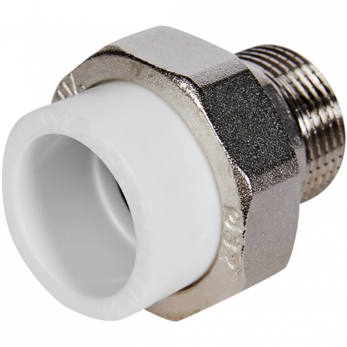 Муфта комбинированная Pro Aqua d=32-1 PP-R разъемная (американка) НР Белая