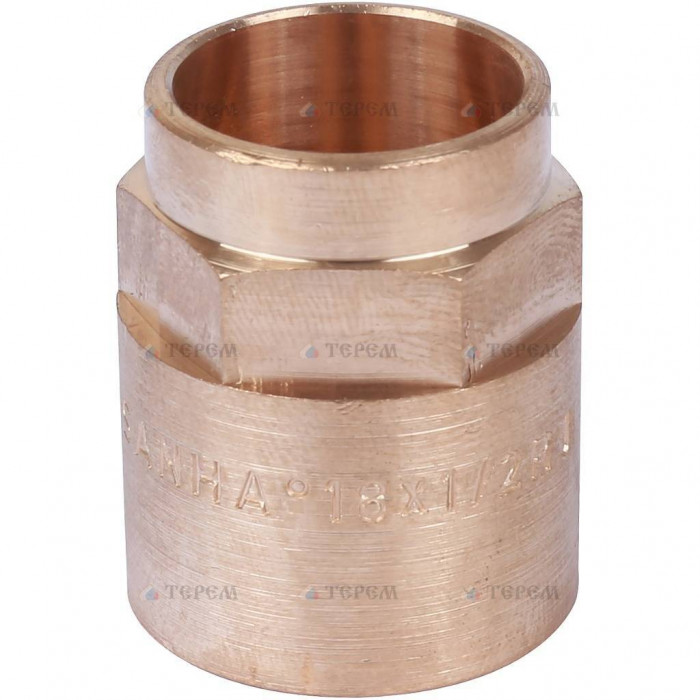 Sanha 4270g переход ВП-ВР, бронза18x1/2, для медных труб под пайку