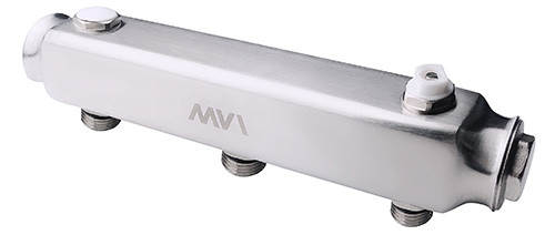 Коллектор из нержавеющей стали MVI, м\ц 100мм, 1"x1/2", 7 выходов