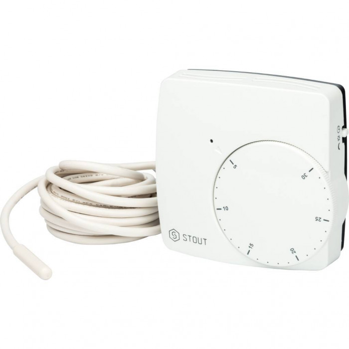 STOUT STE-0002 Термостат комнатный электронный WFHT-DUAL включ. дистанционный датчик «в пол» L=3 м