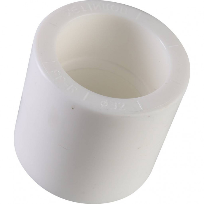Политэк d=32 Муфта для полипропиленовых труб под сварку (цвет белый)