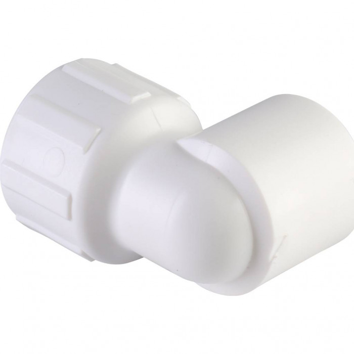 Угольник Политэк 20x1/2 с внутренней резьбой для полипропиленовых труб под сварку (цвет белый)