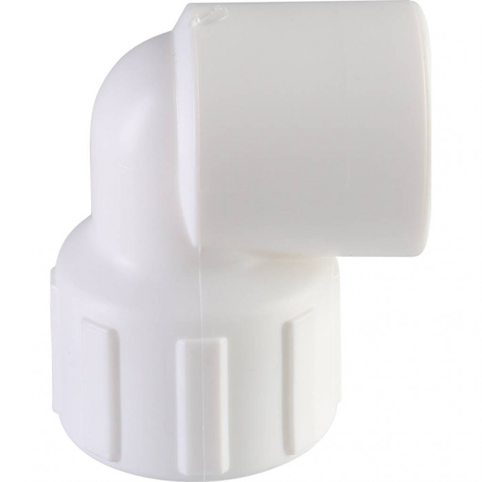 Угольник Политэк 20x1/2 с внутренней резьбой для полипропиленовых труб под сварку (цвет белый)