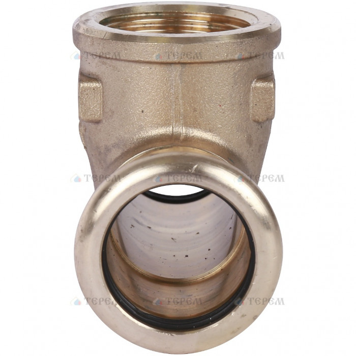 Sanha 8130G пресс-фитинг, бронза, тройник ВПр-ВР-ВПр 22x3/4x22 для медных труб прессовой