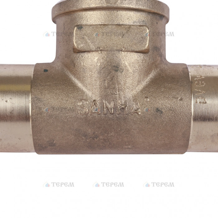 Sanha 8130G пресс-фитинг, бронза, тройник ВПр-ВР-ВПр 22x3/4x22 для медных труб прессовой