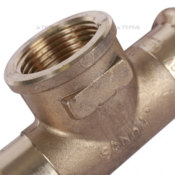 Sanha 8130G пресс-фитинг, бронза, тройник ВПр-ВР-ВПр 22x3/4x22 для медных труб прессовой