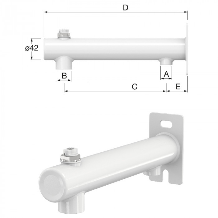 Консоль «Flexconsole R White SST» 1/2x3/4, цвет белый, из нержавеющей стали